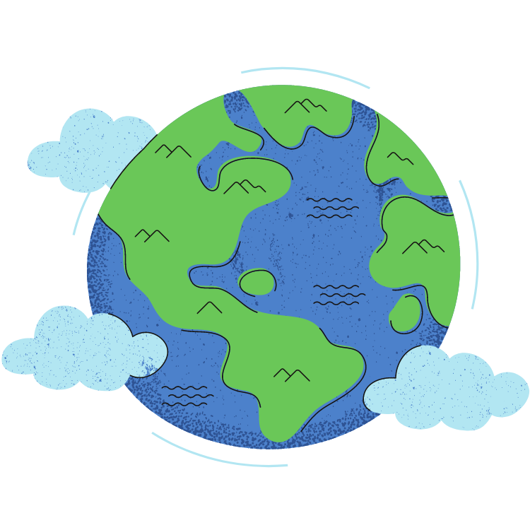 Drawing of the world, symbolising the Matutto’s mission of making Global Mobility accessible.